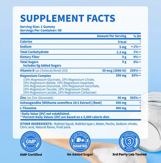 Siegen DeepCalm 14-in-1 Magnesium Gummies
